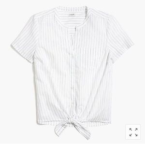 J Crew Factory printed tie button front top